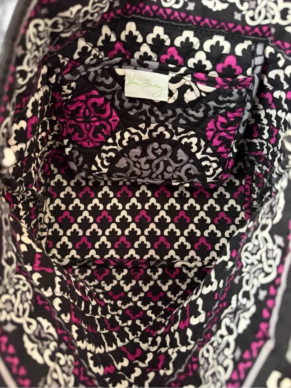 Vera Bradley Handheld Open Tote Bag “Canterberry Magenta”